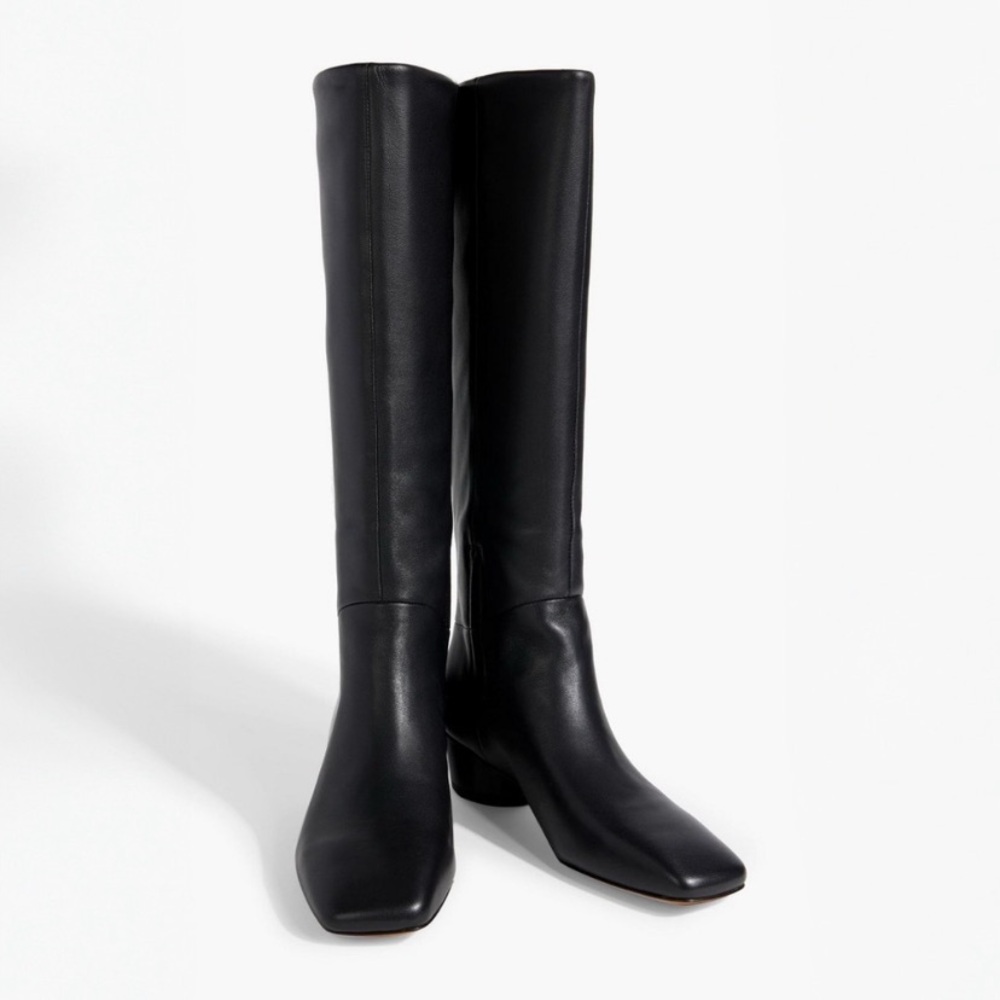 Vince Ramona Black Knee-High Leather Boots